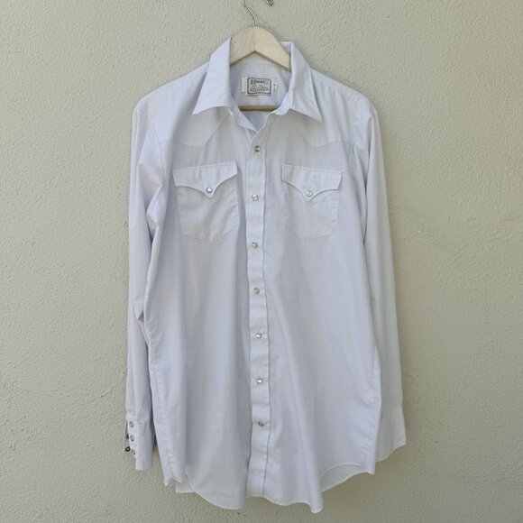 H Bar C Mr Tall 17-37 California Ranchwear Light Blue Shirt Collared Long Sleeve - Picture 1 of 11